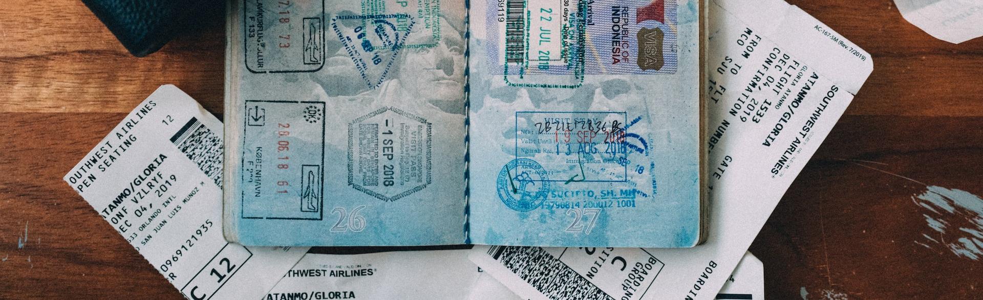 white and blue identification card